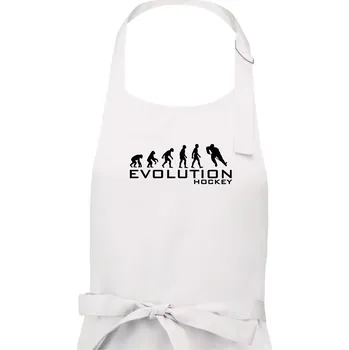 Kuchyňská zástěra Evoluce Hockey - hráč - Pánská zástěra na vaření - Univerzální velikost ( Bílá )
