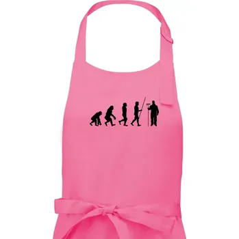 Kuchyňská zástěra Evoluce malíř pokojů - Pánská zástěra na vaření - Univerzální velikost ( Růžová )