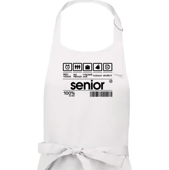 Kuchyňská zástěra Čárový kód senior - Pánská zástěra na vaření - Univerzální velikost ( Bílá )
