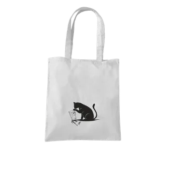 Nákupní taška Bastard Kočka a sklenice taška White