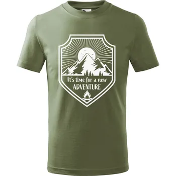 Dětská móda DOBRÝ TRIKO Dětské tričko It is time Velikost: 134/8 let, Barva: Khaki