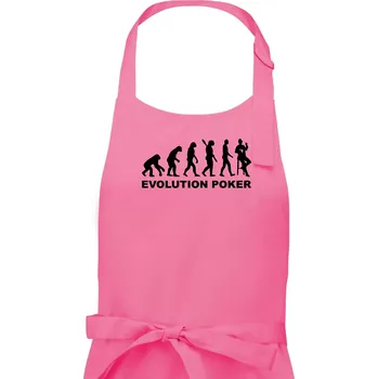 Kuchyňská zástěra Evolution poker - Pánská zástěra na vaření - Univerzální velikost ( Růžová )