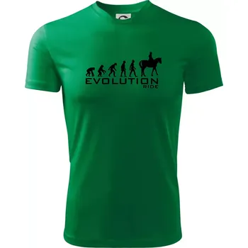 Pánské oblečení Evoluce Ride horse - Pánské triko Fantasy sportovní (dresovina) - S ( Středně zelená )