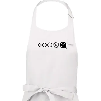 Kuchyňská zástěra Evoluce pedály - Pánská zástěra na vaření - Univerzální velikost ( Bílá )