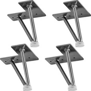 Stolová podnož Nábytková noha ze 2 tyček, 10 cm, stříbrná