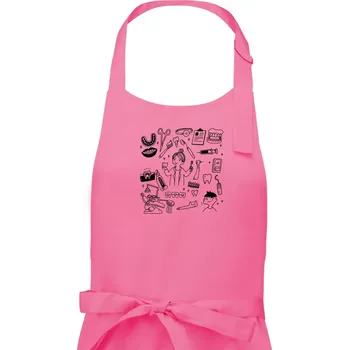 Kuchyňská zástěra Veselá zubařka - Dámská zástěra na vaření - Univerzální velikost ( Růžová )