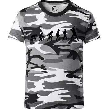 Evoluce baseball pálkař nápřah - Dětské maskáčové triko - 134 cm/8 let ( Šedý maskáč )