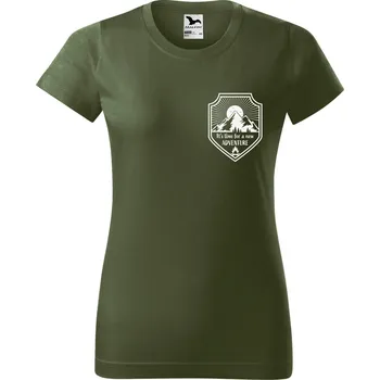 Dámské oblečení DOBRÝ TRIKO Dámské tričko s potiskem It is time Barva: Khaki, Velikost: XL