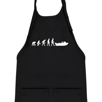 Kuchyňská zástěra Evoluce člun - Dětská zástěra na vaření - Univerzální velikost ( Černá )