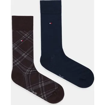 Pánské ponožky Ponožky Tommy Hilfiger 2-pack 701236310 hnědá 89X, vel. 39/42