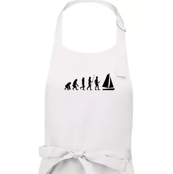 Kuchyňská zástěra Evoluce plachtění - Dámská zástěra na vaření - Univerzální velikost ( Bílá )