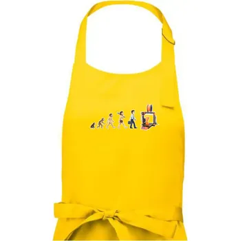 Kuchyňská zástěra Evoluce 3D tisk - Dámská zástěra na vaření - Univerzální velikost ( Žlutá )