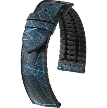 Řemínek na hodinky Koženkový řemínek Hirsch Leaf L 0925046080-5, modrý, délka L, Quick Release