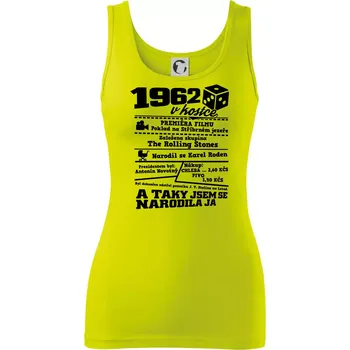 Dámské tričko 1962 v kostce - Dámské tílko - XS ( Limetková )