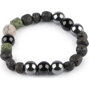 Náramek Náramek pružný z minerálů, láva, unisex, malé, 2 černá