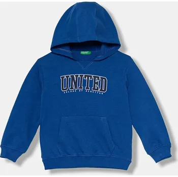 Chlapecká mikina Dětská bavlněná mikina United Colors of Benetton 3J68G200Q.P.reproposed modrá 55X, vel. 98