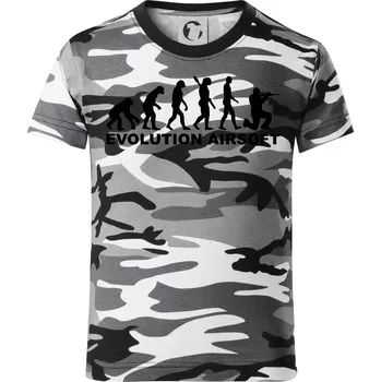 Evoluce airsoft - Dětské maskáčové triko - 134 cm/8 let ( Šedý maskáč )