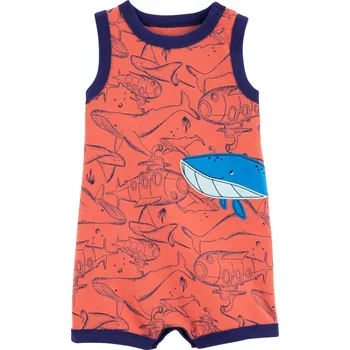 Kojenecký overall CARTER'S Overal letní Orange Whale kluk NB