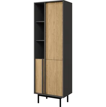 Obývací stěna Regál Wektus 3D WK03, Barva: antracit / dub olejovaný MIRJAN 5903211424885