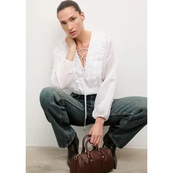 Dámská košile Košile Answear.LAB sng166.LF.TOS bílá 00X, vel. L