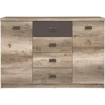 Komoda Malcolm - Black Red White - BRW Dub Canyon Monument / Šedý Wolfram / Dub Canyon Monument Potisk 130x87.5 cm