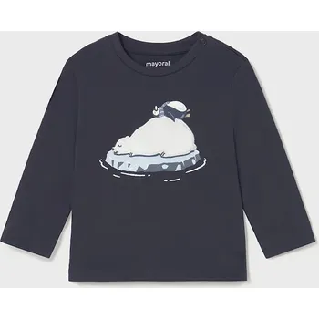 Oblečení a móda Dětské bavlněné tričko s dlouhým rukávem Mayoral 2071.3E.Baby.9BYA námořnická modř 59X, vel. 92