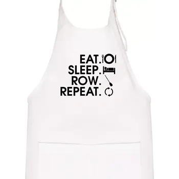Kuchyňská zástěra Eat sleep row repeat - Dětská zástěra na vaření - Univerzální velikost ( Bílá )