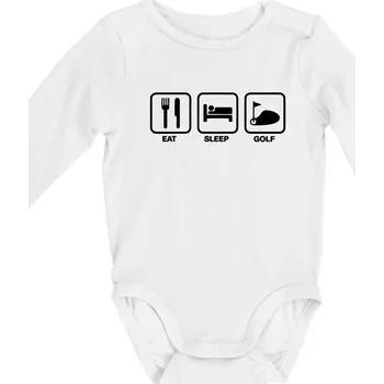 Kojenecké oblečení Eat sleep golf - Body kojenecké s dlouhým rukávem - Dlouhý r. do 3 měs ( Bílá )