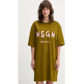 Dámské šaty Bavlněné šaty MSGM 3941MDA510.257798 zelená 81A, vel. S