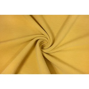 Bavlněný úplet žebrovaný ottoman žlutý