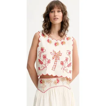 Dámská halenka Bavlněná halenka Never Fully Dressed NFDTO1682 béžová 01X, vel. S