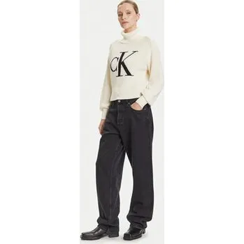 Pánský svetr Calvin Klein Jeans Rolák LV047D349G Écru Loose Fit XXL