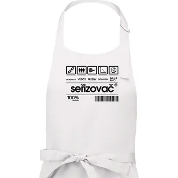 Kuchyňská zástěra Čárový kód - seřizovač - Pánská zástěra na vaření - Univerzální velikost ( Bílá )