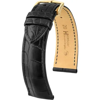 Módní doplněk Kožený řemínek Hirsch Genuine Alligator 10200759NQ-1, černý, aligátoří kůže