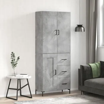 Příborník do zásuvky vidaXL Skříň highboard 69,5 x 34 x 180 cm kompozitní dřevo [3196011] Barva: Betonová šedá