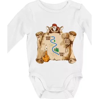 Cesta rumu - Body kojenecké s dlouhým rukávem - Dlouhý r. 3-6 měs ( Bílá )