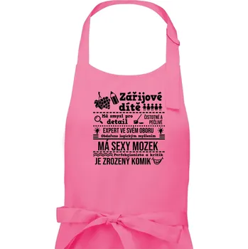 Kuchyňská zástěra Narozeniny září - Dámská zástěra na vaření - Univerzální velikost ( Růžová )