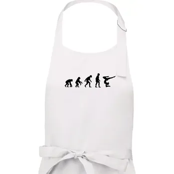 Kuchyňská zástěra Evoluce yoga - Dámská zástěra na vaření - Univerzální velikost ( Bílá )