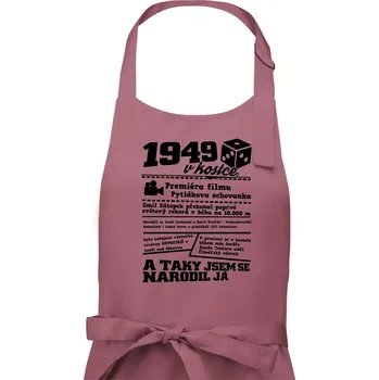 Kuchyňská zástěra 1949 v kostce - Pánská zástěra na vaření - Univerzální velikost ( Starorůžová )