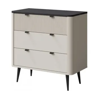 Komoda Komoda Rotevio 3S RT11, Barva: kašmír / kašmír + šedý kámen MIRJAN 5903211425721