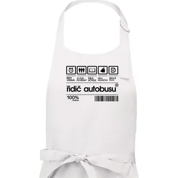 Kuchyňská zástěra Čárový kód řidič autobusu - Pánská zástěra na vaření - Univerzální velikost ( Bílá )