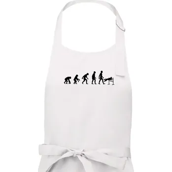 Kuchyňská zástěra Evoluce agility muž - Pánská zástěra na vaření - Univerzální velikost ( Bílá )