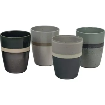 BREDEMEIJER Sven Sada 4 keramických šálků na čaj, Obsah: 0,20 litru, Výška: 111 mm