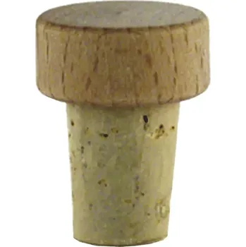 Špunt korkový, 12ks, dřevěná hlavička, průměr 15 mm pro láhev 222208013, 222208041 nebo 222208024 Gastro