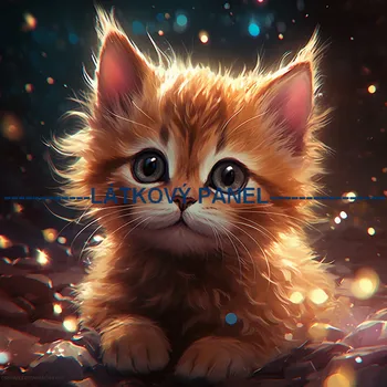 Látkový panel - Kočka - KČ-133 Velikost: 25x25cm, Materiál: Teplákovina nepočesaná