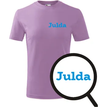Chlapecké oblečení Fialové dětské tričko Julda - dětské tričko se jménem - barva fialová - velikost 8let