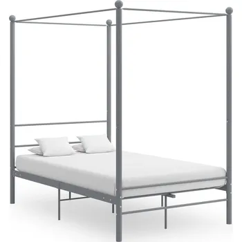 Postel vidaXL Rám postele s nebesy kovový 120 x 200 cm [325059] Barva: Šedá
