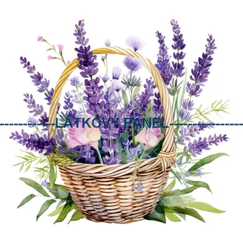 Látkový panel - Levandule - LE-94 Velikost: 30x30cm, Materiál: Bavlna