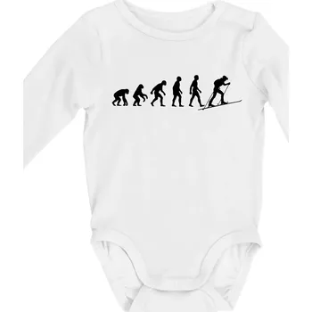 Evoluce skialpy - Body kojenecké s dlouhým rukávem - Dlouhý r. do 3 měs ( Bílá )