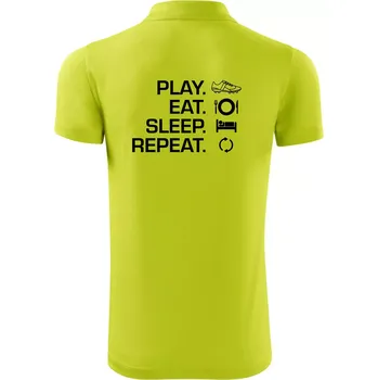 Pánská košile Play Eat Sleep Repeat fotbal - Polokošile Victory sportovní (dresovina) - S ( Limetková )